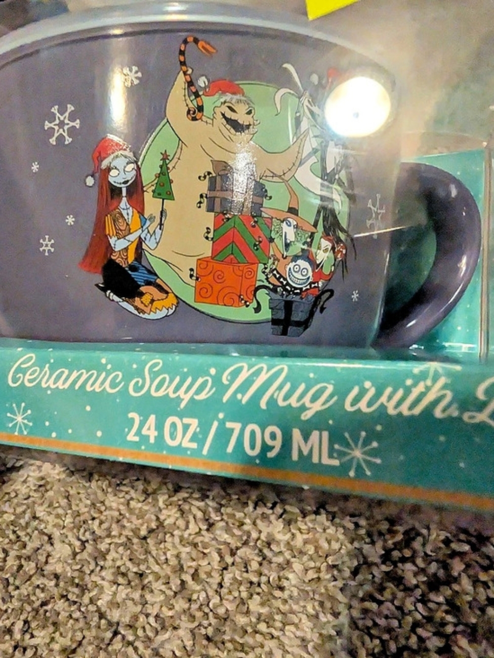 Disney The Nightmare Before Christmas Ceramic Soup Mug with Lid 24 oz Ceramic